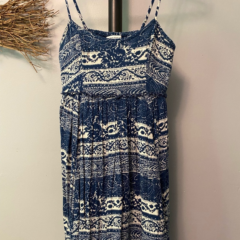 American Eagle Babydoll Dress Bandana Print